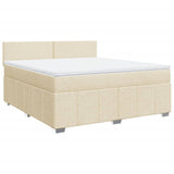 Giroletto a Molle con Materasso Crema 180x200 cm in Tessuto