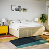 Giroletto a Molle con Materasso Crema 180x200 cm in Tessuto