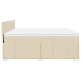 Giroletto a Molle con Materasso Crema 180x200 cm in Tessuto