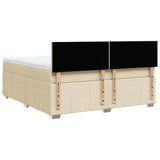 Giroletto a Molle con Materasso Crema 180x200 cm in Tessuto