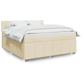 Giroletto a Molle con Materasso Crema 180x200 cm in Tessuto