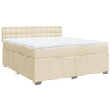 Giroletto a Molle con Materasso Crema 180x200 cm in Tessuto