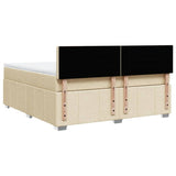 Giroletto a Molle con Materasso Crema 180x200 cm in Tessuto