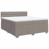 Giroletto a Molle con Materasso Tortora 200x200 cm in Tessuto