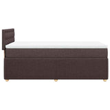 Giroletto a Molle con Materasso Marrone Scuro 80x200 cm Tessuto