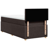 Giroletto a Molle con Materasso Marrone Scuro 80x200 cm Tessuto