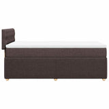 Giroletto a Molle con Materasso Marrone Scuro 90x200 cm Tessuto