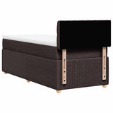 Giroletto a Molle con Materasso Marrone Scuro 90x200 cm Tessuto