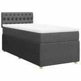 Giroletto a Molle con Materasso Grigio Scuro 100x200 cm Tessuto