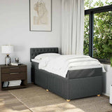 Giroletto a Molle con Materasso Grigio Scuro 100x200 cm Tessuto