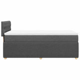 Giroletto a Molle con Materasso Grigio Scuro 100x200 cm Tessuto