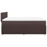 Giroletto a Molle con Materasso Marrone Scuro 140x190cm Tessuto