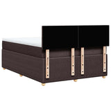 Giroletto a Molle con Materasso Marrone Scuro 140x190cm Tessuto