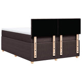 Giroletto a Molle con Materasso Marrone Scuro 140x190cm Tessuto