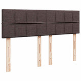 Giroletto a Molle con Materasso Marrone Scuro 140x190cm Tessuto