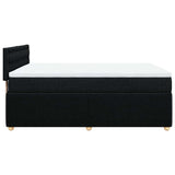 Giroletto a Molle con Materasso Nero 140x190 cm in Tessuto