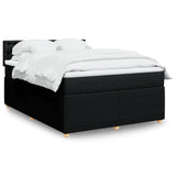 Giroletto a Molle con Materasso Nero 140x190 cm in Tessuto