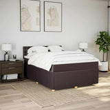 Giroletto a Molle con Materasso Marrone Scuro 140x190cm Tessuto
