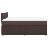 Giroletto a Molle con Materasso Marrone Scuro 140x190cm Tessuto