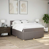 Giroletto a Molle con Materasso Tortora 140x190 cm in Tessuto