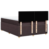 Giroletto a Molle con Materasso Marrone Scuro 140x200cm Tessuto