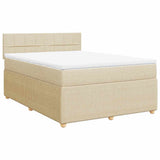 Giroletto a Molle con Materasso Crema 140x200 cm in Tessuto