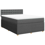 Giroletto a Molle con Materasso Grigio Scuro 140x200cm Tessuto