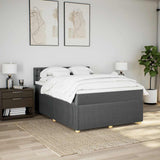 Giroletto a Molle con Materasso Grigio Scuro 140x200cm Tessuto