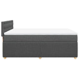 Giroletto a Molle con Materasso Grigio Scuro 140x200cm Tessuto