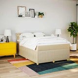 Giroletto a Molle con Materasso Crema 140x200 cm in Tessuto