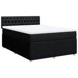 Giroletto a Molle con Materasso Nero 160x200 cm in Tessuto