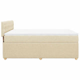 Giroletto a Molle con Materasso Crema 160x200 cm in Tessuto
