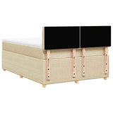 Giroletto a Molle con Materasso Crema 160x200 cm in Tessuto
