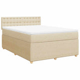 Giroletto a Molle con Materasso Crema 160x200 cm in Tessuto