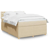 Giroletto a Molle con Materasso Crema 160x200 cm in Tessuto