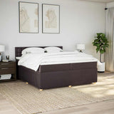 Giroletto a Molle con Materasso Marrone Scuro 200x200cm Tessuto