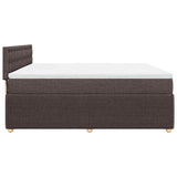 Giroletto a Molle con Materasso Marrone Scuro 200x200cm Tessuto