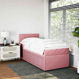 Giroletto a Molle con Materasso Rosa 80x200 cm in Velluto