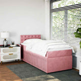 Giroletto a Molle con Materasso Rosa 90x190 cm in Velluto