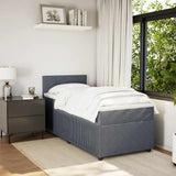 Giroletto a Molle con Materasso Grigio Scuro 100x200 cm Velluto