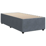 Giroletto a Molle con Materasso Grigio Scuro 100x200 cm Velluto