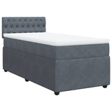 Giroletto a Molle con Materasso Grigio Scuro 100x200 cm Velluto