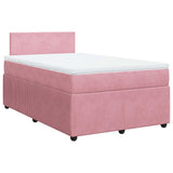 Giroletto a Molle con Materasso Rosa 120x190 cm in Velluto