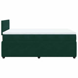 Giroletto a Molle con Materasso Verde Scuro 120x190 cm Velluto