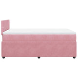 Giroletto a Molle con Materasso Rosa 120x190 cm in Velluto