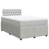 Giroletto a Molle con Materasso Grigio Chiaro 120x190cm Velluto