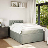 Giroletto a Molle con Materasso Grigio Chiaro 120x190cm Velluto