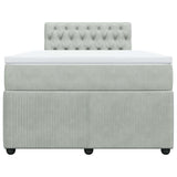 Giroletto a Molle con Materasso Grigio Chiaro 120x190cm Velluto