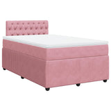 Giroletto a Molle con Materasso Rosa 120x190 cm in Velluto
