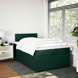 Giroletto a Molle con Materasso Verde Scuro 120x200 cm Velluto